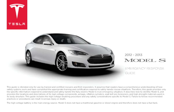 Model S | 2012-13 Emergency Response Guide - Page 1