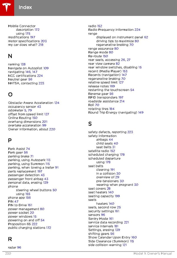 Tesla Model X | Owner's Manual - Page 231