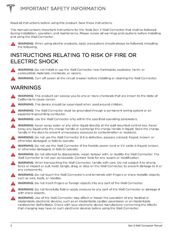 Tesla Gen 3 Wall Connector | Installation Manual - Page 4